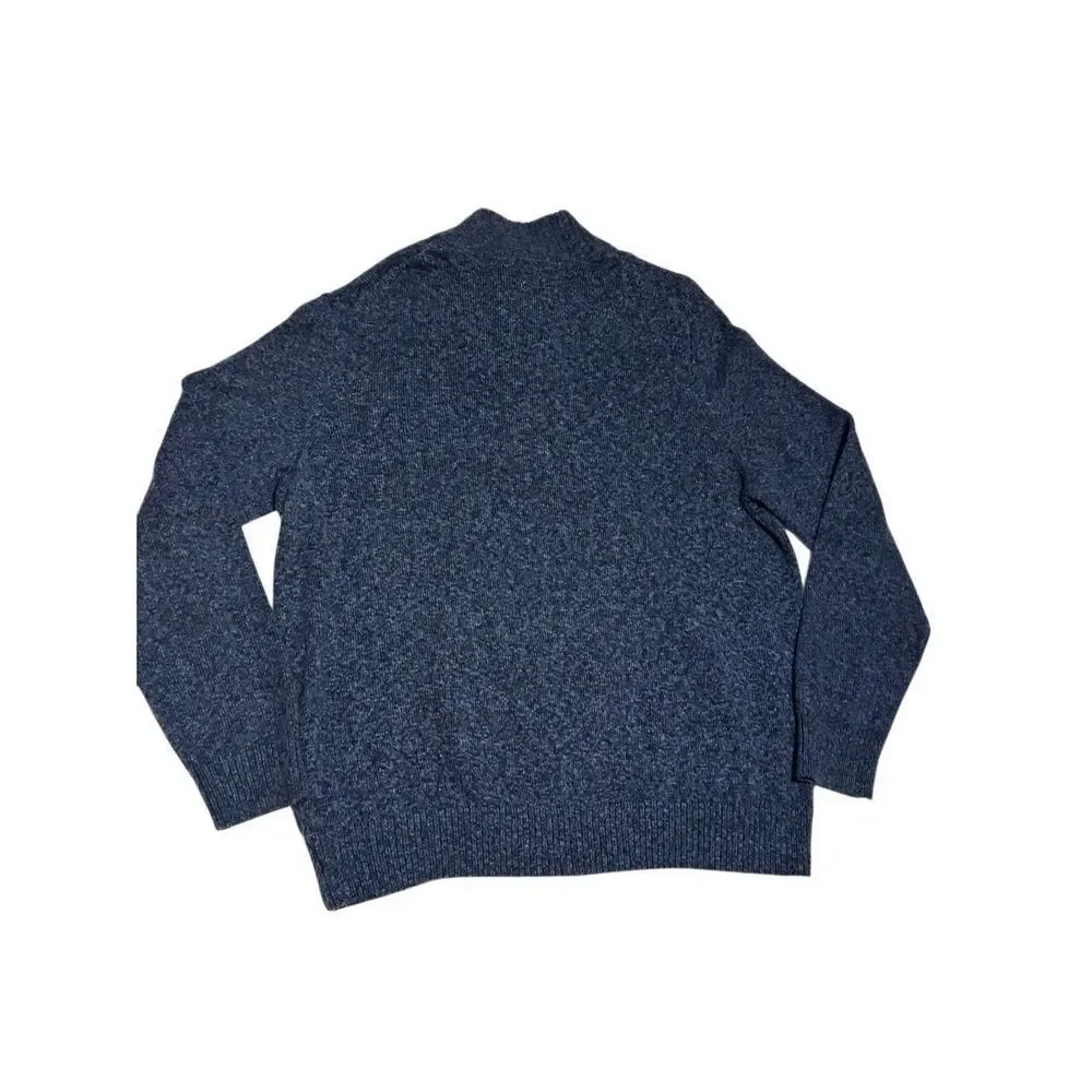Croft & Barrow Men’s Size XL Blue 1/4 Zip Sweater Pullover Stand Collar